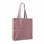 Bolsa tote de algodón y poliéster amplia con acabado jaspeado 240/m2 color burdeos segunda vista