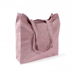 Bolsa tote de algodón y poliéster amplia con acabado jaspeado 240/m2 color burdeos tercera vista