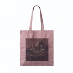 Bolsa tote de algodón y poliéster amplia con acabado jaspeado 240/m2 color burdeos cuarta vista