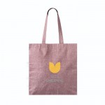 Bolsa tote de algodón y poliéster amplia con acabado jaspeado 240/m2 color burdeos sexta vista
