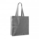 Bolsa tote de algodón y poliéster amplia con acabado jaspeado 240/m2 color negro segunda vista