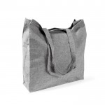 Bolsa tote de algodón y poliéster amplia con acabado jaspeado 240/m2 color negro tercera vista