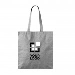 Bolsa tote de algodón y poliéster amplia con acabado jaspeado 240/m2 color negro vista principal