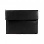 Elegante porta documentos hecho de cuero sintético personalizable color negro primera vista