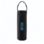 Funda térmica negra para botella con asa de transporte color negro vista principal