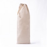 Bolsa para pan baguette de algodón reciclado con cierre de cordón color natural primera vista