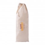 Bolsa para pan baguette de algodón reciclado con cierre de cordón color natural tercera vista