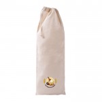 Bolsa para pan baguette de algodón reciclado con cierre de cordón color natural sexta vista
