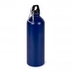 Botella de acero inoxidable reciclado y mosquetón plateado 750ml color azul segunda vista