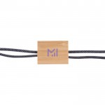 Cable de carga de 1M de largo con detalle en bambú para personalizar color negro quinta vista