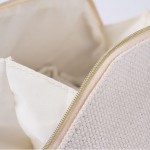 Neceser de un compartimiento de poliéster de tacto suave 450 g/m2 color natural vista detalle
