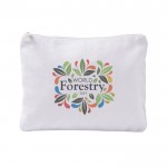 Neceser de poliéster con acabado arteciopelado 280 g/m2 color blanco tercera vista