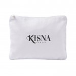 Neceser de poliéster con acabado arteciopelado 280 g/m2 color blanco cuarta vista