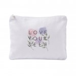 Neceser de poliéster con acabado arteciopelado 280 g/m2 color blanco sexta vista