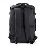 Mochila de cuero sintético para viajes con función expandible 30L color negro sexta vista