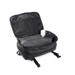 Mochila de cuero sintético para viajes con función expandible 30L color negro vista detalle 2
