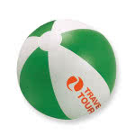 Pelota de playa publicitaria para empresas color Verde cuarta vista con logo