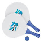 Set publicitario de raquetas y pelota color Azul cuarta vista con logo