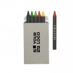 Caja de 6 lápices de colores cera personalizada vista principal