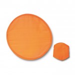 Disco flexible y plegable hecho de nylon en estuche a juego color naranja vista trasera