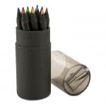 Set de 12 lápices publicitarios de colores color Negro