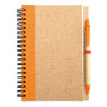 Libreta de papel reciclado con detalle de color color Naranja