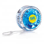 Yoyo personalizado luminoso para publicidad color Azul cuarta vista con logo