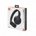 Auriculares de diadema con carga rápida y autonomía 57h JBL Tune 520BT color negro vista con caja