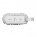 Altavoz Bluetooth ultraportátil con sonido claro y fuerte JBL GO4 color blanco vista superior
