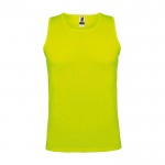 Camiseta deportivo infantil con etiqueta removible 140 g/m2 Roly color amarillo fluorescente