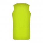 Camiseta deportivo infantil con etiqueta removible 140 g/m2 Roly color amarillo fluorescente segunda vista trasera