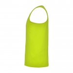 Camiseta deportivo infantil con etiqueta removible 140 g/m2 Roly color amarillo fluorescente vista lateral