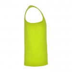 Camiseta deportivo infantil con etiqueta removible 140 g/m2 Roly color amarillo fluorescente segunda vista lateral