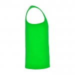 Camiseta deportivo infantil con etiqueta removible 140 g/m2 Roly color verde lima segunda vista lateral