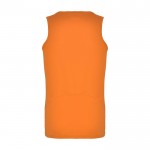 Camiseta deportivo infantil con etiqueta removible 140 g/m2 Roly color naranja fluorescente segunda vista trasera