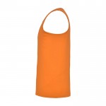 Camiseta deportivo infantil con etiqueta removible 140 g/m2 Roly color naranja fluorescente vista lateral