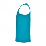 Camiseta deportivo infantil con etiqueta removible 140 g/m2 Roly color turquesa vista lateral