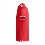 Polo deportivo infantil de poliéster de manga corta 140 g/m2 Roly color rojo vista lateral