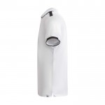 Polo deportivo infantil de poliéster de manga corta 140 g/m2 Roly color blanco vista lateral