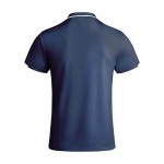 Polo deportivo infantil de poliéster de manga corta 140 g/m2 Roly color azul marino segunda vista trasera