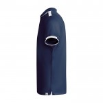 Polo deportivo infantil de poliéster de manga corta 140 g/m2 Roly color azul marino vista lateral