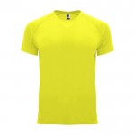 Camiseta técnica de poliéster 100% para niños 135 g/m2 Roly color amarillo fluorescente