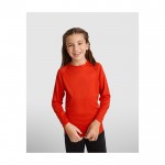 Camiseta técnica deportiva para niños de manga larga 150 g/m2 Roly color amarillo fluorescente imagen de estilo de vida
