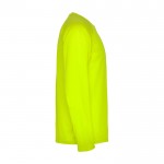 Camiseta técnica deportiva para niños de manga larga 150 g/m2 Roly color amarillo fluorescente segunda vista lateral