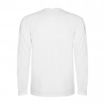Camiseta técnica deportiva para niños de manga larga 150 g/m2 Roly color blanco segunda vista trasera