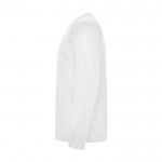 Camiseta técnica deportiva para niños de manga larga 150 g/m2 Roly color blanco vista lateral