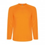 Camiseta técnica deportiva para niños de manga larga 150 g/m2 Roly color naranja fluorescente