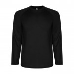 Camiseta técnica deportiva para niños de manga larga 150 g/m2 Roly color negro