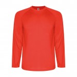 Camiseta técnica deportiva para niños de manga larga 150 g/m2 Roly color rojo
