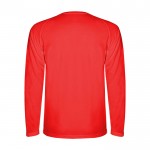 Camiseta técnica deportiva para niños de manga larga 150 g/m2 Roly color rojo segunda vista trasera